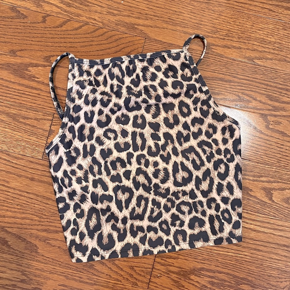 Kortni Jeane Women’s High Neck Original Cheetah/ Leopard Swim Top